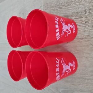 NWOT Fireball Whisky Plastic Cup Set Of Four (4)
